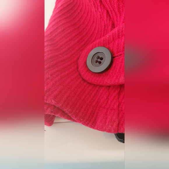 Little Red Winter Coat With Hood Faux Fur - Picture 12 of 13